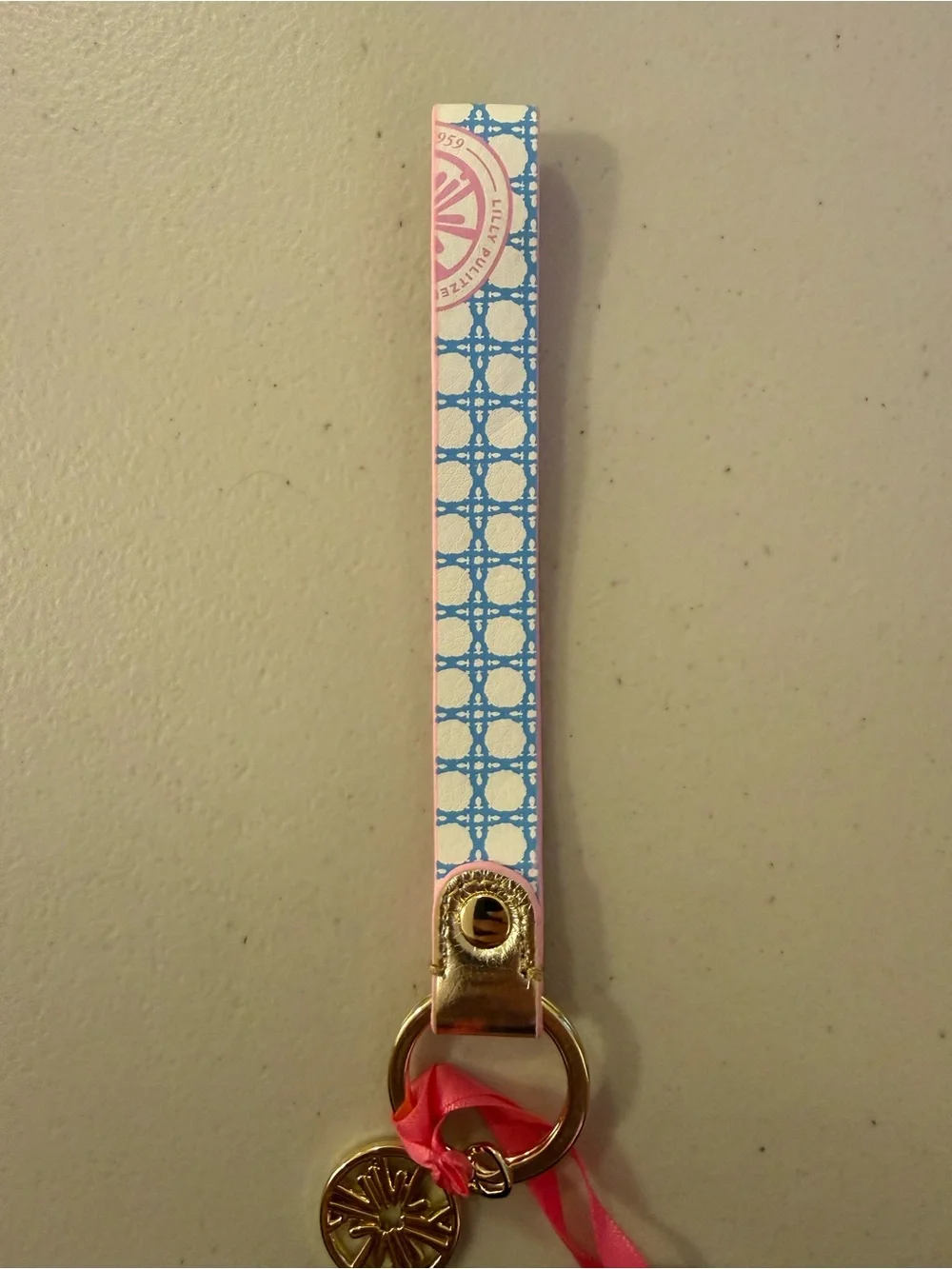 Lilly Pulitzer Strap Keychain in ‘Frenchie Blue Caning’ - *NWT*